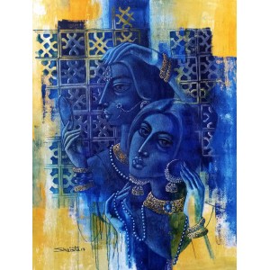 Shaista Momin, Untitled, 30 x 40 Inch, Acrylic on Canvas, Figurative Painting, AC-SHM-033